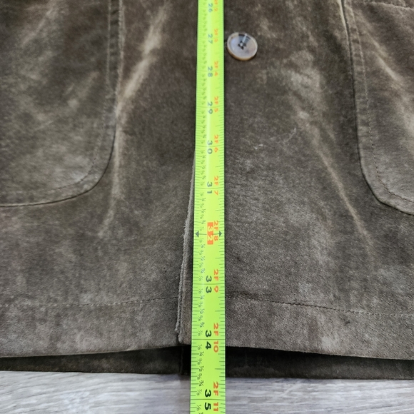 NEWPORT HARBOR Brown Suede Leather Mid Coat Jacket Men's Size XXL - Picture 8 of 16